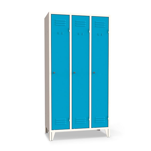 Armadio spogliatoio 3 posti grigio 91 x 50 x 180 cm - 6