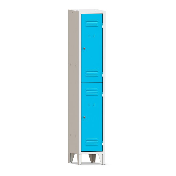 Armadio spogliatoio sovrapposto,  1 posto, grigio - 2