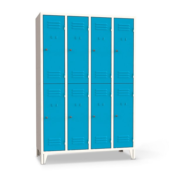 Armadio spogliatoio sovrapposto,  1 posto, grigio - 7