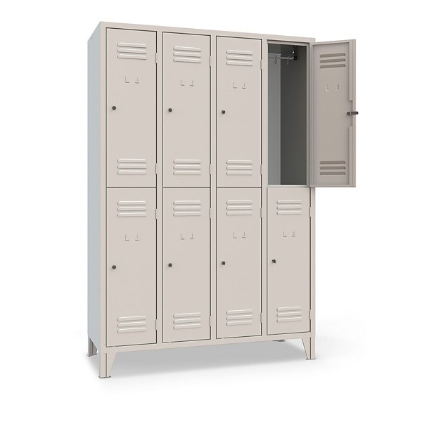Armadio spogliatoio sovrapposto,  1 posto, grigio - 6