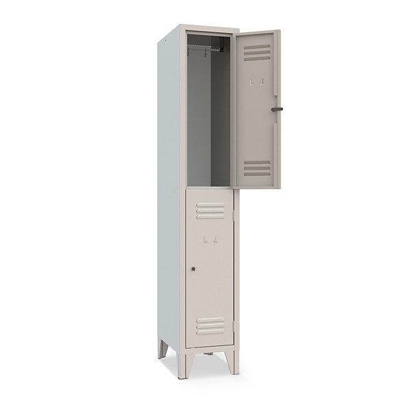 Armadio spogliatoio sovrapposto,  1 posto, grigio - 1