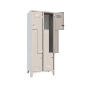 Armadio spogliatoio a Z, 4 posti, 69 x 50 x 180 cm, Grigio chiaro Armadio spogliatoio a Z, 4 posti, 69 x 50 x 180 cm, Grigio chiaro