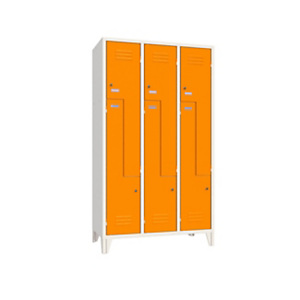 Armadio spogliatoio a Z, 6 posti, 102 x 50 x 180 cm, Grigio chiaro/Arancio Armadio spogliatoio a Z, 6 posti, 102 x 50 x 180 cm, Grigio chiaro/Arancio