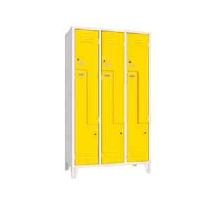 Armadio spogliatoio a Z, 6 posti, 102 x 50 x 180 cm, Grigio chiaro/Giallo Armadio spogliatoio a Z, 6 posti, 102 x 50 x 180 cm, Grigio chiaro/Giallo