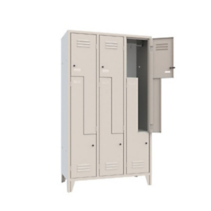 Armadio spogliatoio a Z, 6 posti, 102 x 50 x 180 cm, Grigio chiaro Armadio spogliatoio a Z, 6 posti, 102 x 50 x 180 cm, Grigio chiaro