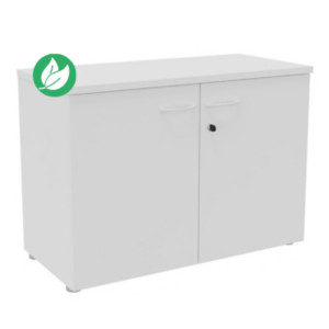 Armoire basse portes battantes L.100 x P.48 x H.72 cm - Blanc Armoire basse portes battantes L.100 x P.48 x H.72 cm - Blanc