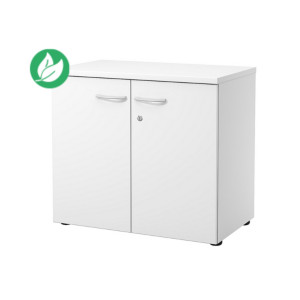 Armoire basse portes battantes L.80 x P.48 x H.72 cm - Blanc Armoire basse portes battantes L.80 x P.48 x H.72 cm - Blanc