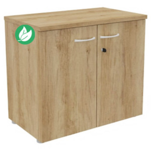 Armoire basse portes battantes L.80 x P.48 x H.72 cm - Chêne Nebraska Armoire basse portes battantes L.80 x P.48 x H.72 cm - Chêne Nebraska
