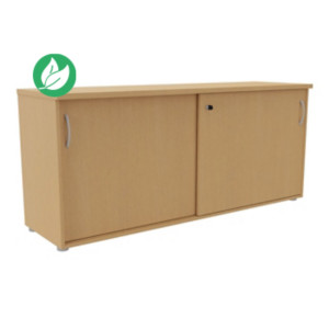 Armoire basse portes coulissantes L.163 x P.48 x H.72 cm - Hêtre Armoire basse portes coulissantes L.163 x P.48 x H.72 cm - Hêtre