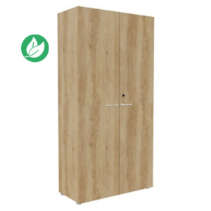 Armoire haute portes battantes L.100 x P.48 x H.203 cm - Chêne Nebraska Armoire haute portes battantes L.100 x P.48 x H.203 cm - Chêne Nebraska