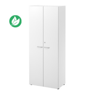 Armoire haute portes battantes L.80 x P.48 x H.203 cm - Blanc Armoire haute portes battantes L.80 x P.48 x H.203 cm - Blanc