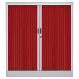 Armoire métal Classtout Color à rideaux - L. 120 x H. 100 cm - Corps Aluminium - Rideaux Rouge Armoire métal Classtout Color à rideaux - L. 120 x H. 100 cm - Corps Aluminium - Rideaux Rouge
