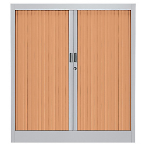 Armoire métal Classtout Color - A rideaux - L. 90 x H. 100 cm - Corps Aluminium - Rideaux Hêtre Armoire métal Classtout Color - A rideaux - L. 90 x H. 100 cm - Corps Aluminium - Rideaux Hêtre