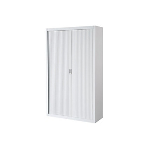 Armoire métal à rideaux - H.200 x L.120 cm - Corps Blanc - Rideaux Blanc Armoire métal à rideaux - H.200 x L.120 cm - Corps Blanc - Rideaux Blanc