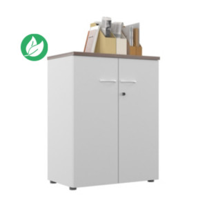 Armoire mi-haute NF Environnement portes battantes H.104 cm x L.80 cm blanche - Top Cèdre Armoire mi-haute NF Environnement portes battantes H.104 cm x L.80 cm blanche - Top Cèdre