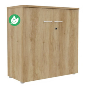 Armoire mi-hauteur portes battantes L.100 x P.48 x H.104 cm - Chêne Nebraska Armoire mi-hauteur portes battantes L.100 x P.48 x H.104 cm - Chêne Nebraska