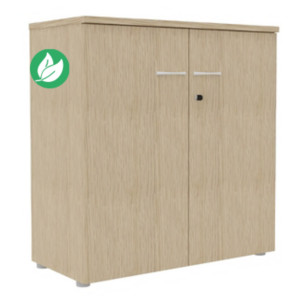 Armoire mi-hauteur portes battantes L.100 x P.48 x H.104 cm - Chêne Armoire mi-hauteur portes battantes L.100 x P.48 x H.104 cm - Chêne