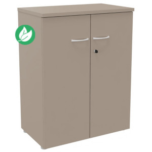 Armoire mi-hauteur portes battantes L.80 x P.48 x H.104 cm - Argile Armoire mi-hauteur portes battantes L.80 x P.48 x H.104 cm - Argile
