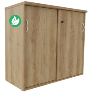 Armoire mi-hauteur portes coulissantes L.120 x P.48 x H.104 cm - Chêne Nebraska Armoire mi-hauteur portes coulissantes L.120 x P.48 x H.104 cm - Chêne Nebraska