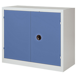 Armoire monobloc Tanker H. 100 x L. 100 cm corps gris portes bleu