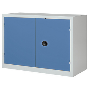 Armoire monobloc Tanker H. 100 x L. 120 cm gris portes bleu