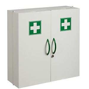 Armoire à pharmacie clinix - 2 portes - blanc signalisation 9016