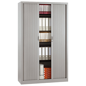 Armoire à rideaux NF Environnement - H.198 x L.120 cm - Corps Gris - Rideaux Gris Armoire à rideaux NF Environnement - H.198 x L.120 cm - Corps Gris - Rideaux Gris