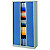Armoire à rideaux métal Classtout Classique - H.180 x L.90 cm - Corps Gris - Rideaux Bleu - 1
