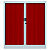 Armoire à rideaux métal Classtout Color - H.100 x L.120 cm - Corps Aluminium - Rideaux Rouge - 3