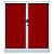 Armoire à rideaux métal Classtout Color - H.100 x L.120 cm - Corps Aluminium - Rideaux Rouge - 1