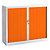 Armoire à rideaux métal Classtout Color - H.100 x L.120 cm - Corps Blanc - Rideaux Orange - 1