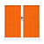 Armoire à rideaux métal Classtout Color - H.100 x L.120 cm - Corps Blanc - Rideaux Orange - 2