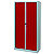Armoire à rideaux métal Classtout Color - H.180 x L.90 cm - Corps Aluminium - Rideaux Rouge - 2