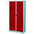 Armoire à rideaux métal Classtout Color - H.180 x L.90 cm - Corps Aluminium - Rideaux Rouge - 1