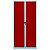 Armoire à rideaux métal Classtout Color - H.180 x L.90 cm - Corps Aluminium - Rideaux Rouge - 3