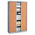 Armoire à rideaux métal Classtout Color - H.198 x L.120 cm - Corps Aluminium - Rideaux Hêtre - 1