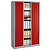 Armoire à rideaux métal Classtout Color - H.198 x L.120 cm - Corps Aluminium - Rideaux Rouge - 2