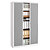 Armoire à rideaux métal Classtout Color - H.198 x L.120 cm - Corps Blanc - Rideaux Aluminium - 2