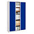 Armoire à rideaux métal Classtout Color - H.198 x L.120 cm - Corps Blanc - Rideaux Bleu - 2