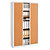 Armoire à rideaux métal Classtout Color - H.198 x L.120 cm - Corps Blanc - Rideaux Hêtre - 2