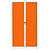 Armoire à rideaux métal Classtout Color - H.198 x L.120 cm - Corps Blanc - Rideaux Orange - 2