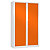 Armoire à rideaux métal Classtout Color - H.198 x L.120 cm - Corps Blanc - Rideaux Orange - 1