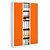 Armoire à rideaux métal Classtout Color - H.198 x L.120 cm - Corps Blanc - Rideaux Orange - 3