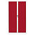 Armoire à rideaux métal Classtout Color - H.198 x L.120 cm - Corps Blanc - Rideaux Rouge - 3
