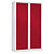 Armoire à rideaux métal Classtout Color - H.198 x L.120 cm - Corps Blanc - Rideaux Rouge - 1
