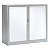 Armoire à rideaux métal monobloc Généric - H.100 x L.120 cm - Corps Aluminium - Rideaux Blanc - 1