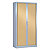 Armoire à rideaux métal monobloc Généric - H.198 x L.100 cm - Corps Aluminium - Rideaux Chêne - 1