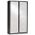 Armoire à rideaux métal monobloc Généric - H.198 x L.120 cm - Corps Aluminium - Rideaux Blanc - 1