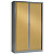 Armoire à rideaux métal monobloc Généric - H.198 x L.120 cm - Corps Aluminium - Rideaux Chêne - 1