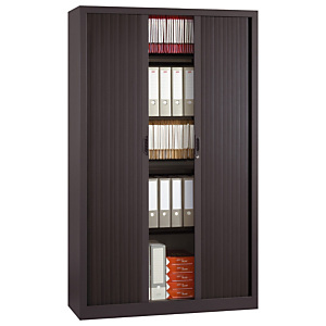 Armoire à rideaux métal monobloc Origin - H.198 x L.120 cm - Corps Anthracite - Rideaux Anthracite